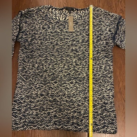 J. Crew NWT Navy Blue and White Relaxed Wide Neck Sweater - Size S - Picture 8 of 9